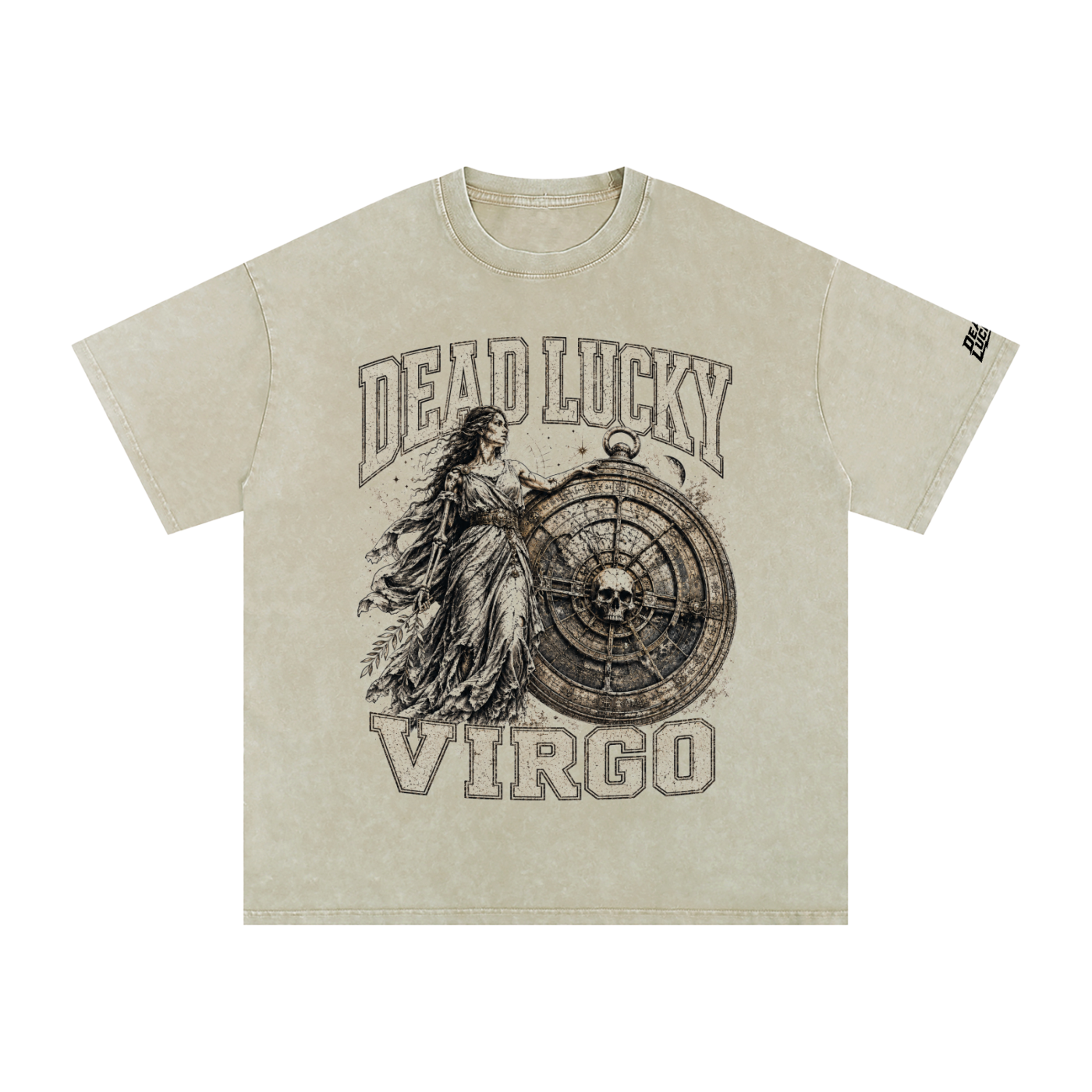 Dead Lucky Virgo | Snow Washed Oversized Cotton T-Shirt