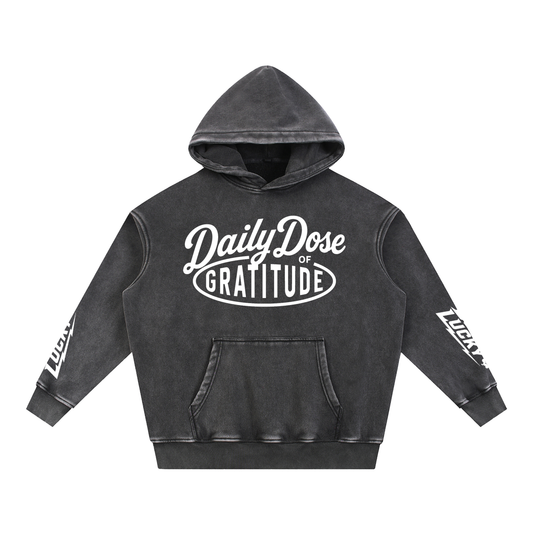 Daily Dose of Gratitude | Snow Wash Fleece Oversize Hoodie