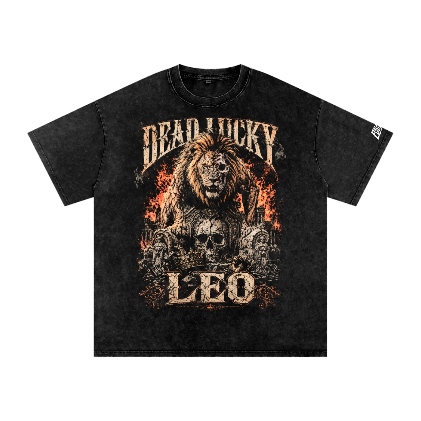 Dead Lucky Leo | Snow Washed Oversized Cotton T-Shirt