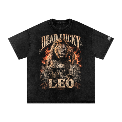Dead Lucky Leo | Snow Washed Oversized Cotton T-Shirt