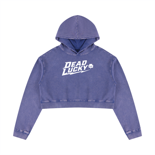 Women’s Mineral Washed Crop Hoodie