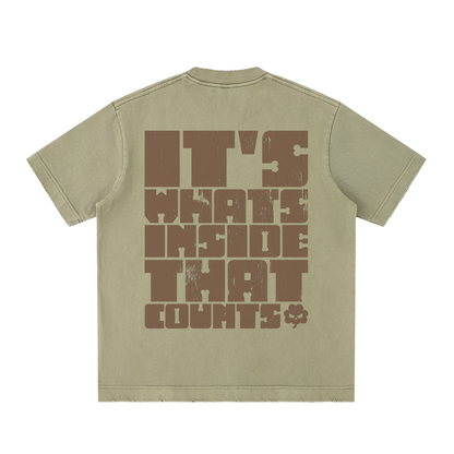 What's Inside Heavyweight Vintage Washed Frayed T-Shirt