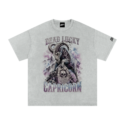 Capricorn Snow Washed Oversized Cotton T-Shirt
